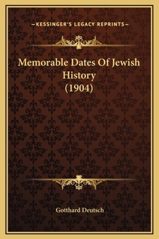 Hardcover Memorable Dates Of Jewish History (1904) Book