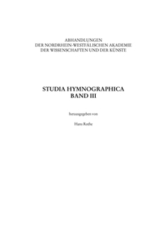 Paperback Studia Hymnographica III [German] Book
