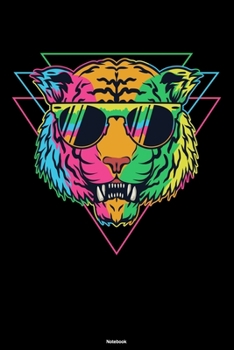 Notebook: Retro Vintage Tiger Journal Groovy Rainbow Composition Book Funky Gift