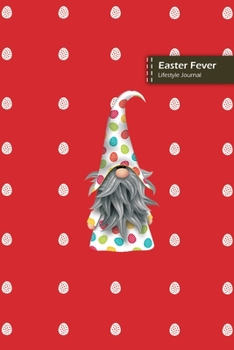 Easter Fever Lifestyle Journal, Blank Write-in Notebook, Dotted Lines, Wide Ruled, Size (A5) 6 x 9 In (Red)