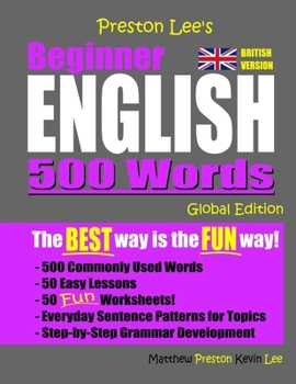 Paperback Preston Lee's Beginner English 500 Words Global Edition (British Version) Book