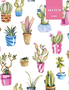 Sketch  110 Pages: Cactus Sketchbook for Kids, Teen and College Students | Succulent Llama Pattern