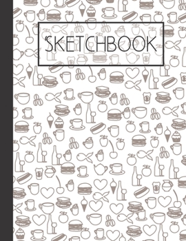 Paperback Sketchbook: Food pattern 200 Page Sketchbook: Artist Edition (8.5x11) Book