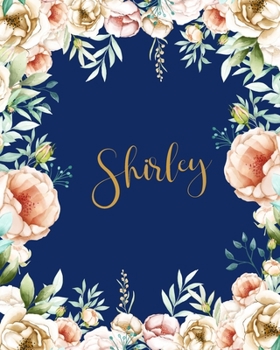 Shirley Dotted Journal: Personalized Notebook Creative Journaling Custom Name Dotted Bujo Notes Writing Journal Pretty Blue Watercolor Flowers Gift for Thankgiving Birthday Valentines Anniversary Day