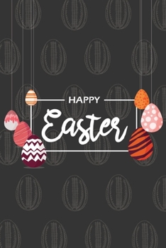 Paperback Happy Easter III Notebook, Blank Write-in Journal, Dotted Lines, Wide Ruled, Medium (A5) 6 x 9 In (Gray) Book