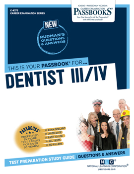Paperback Dentist III/IV (C-4375): Passbooks Study Guide Volume 4375 Book