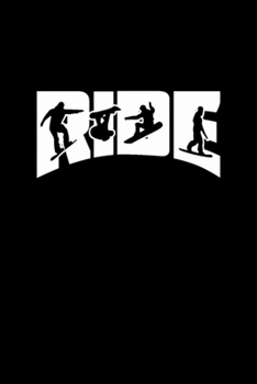 RIDE Snowboard Silhouette Snowboarding: Blank Lined Notebook Journal for Work, School, Office 6x9 110 page