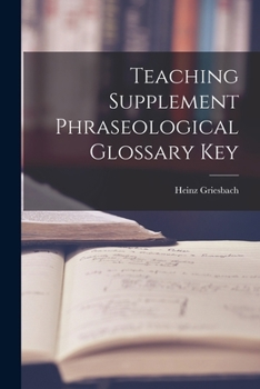 Paperback Teaching Supplement Phraseological Glossary Key Book