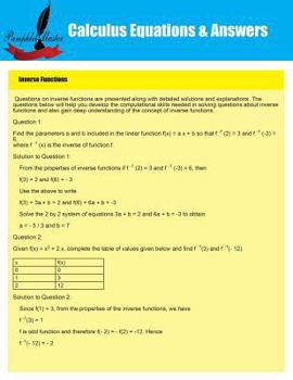 Paperback Calculus Equations & Answers Book