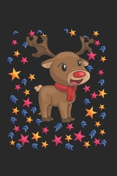 Christmas Reindeer Stars Notebook: Graph Paper Journal 6x9 - 120 Pages