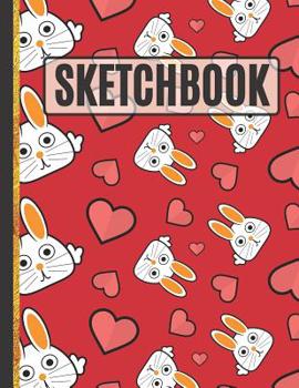 Paperback Sketchbook: Cute Hearts and Rabbit Sketchbook for Kids, Teens, Boys and Girls Book