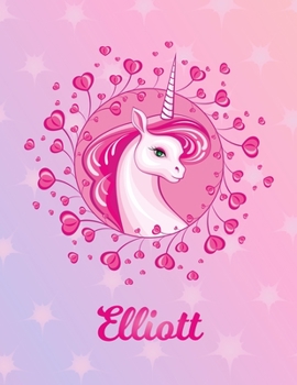 Elliott: Unicorn Sheet Music Note Manuscript Notebook Paper | Magical Horse Personalized Letter N Initial Custom First Name Cover | Musician Composer ... Notepad Notation Guide | Compose Write Songs