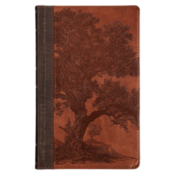 Imitation Leather KJV Bible Giant Print Standard-Size (Faux Leather Hardcover, Brown Tree) Book