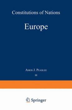 Paperback Volume III -- Europe: Constitutions of Nations Book