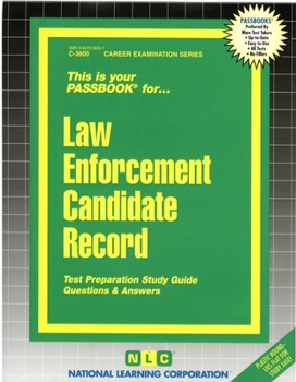 Paperback Law Enforcement Candidate Record Book