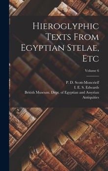 Hardcover Hieroglyphic Texts From Egyptian Stelae, Etc; Volume 6 Book
