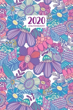 Paperback 2020 Weekly & Monthly Planner: January 1, 2020 - December 31, 2020 Priorities and To Do Column Goals Setting Page Purple Floral Book