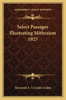 Paperback Select Passages Illustrating Mithraism 1925 Book