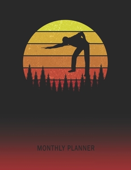 Monthly Planner: Billiards Pool Player | 2 Year Planning for Jan 2020 to Dec 2021 | Retro Vintage Sunset Cover | January 20 - December 21 | Planning ... | Plan Days, Set Goals & Get Stuff Done