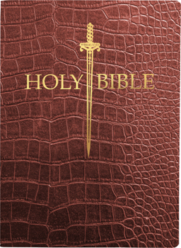 Leather Bound KJV Sword Bible, Large Print, Walnut Alligator Bonded Leather, Thumb Index: (Red Letter, Burgundy, 1611 Version) [Large Print] Book