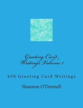 Paperback Greeting Card Writings Volume 1 Book