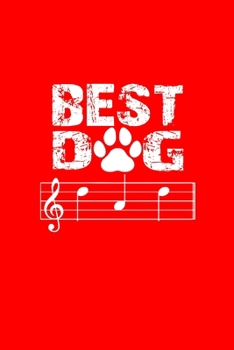 Best Dad Notebook: Best Dog Dad Ever Music Notes Cool Christmas Gift - Red Ruled Lined Notebook - Diary, Writing, Notes, Gratitude, Goal Journal - 6x9 120 pages