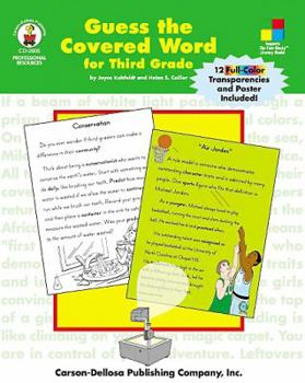 Paperback Guess the Covered Word for Third Grade [With Poster and 12 Transparencies] Book