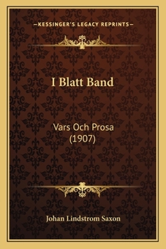 Paperback I Blatt Band: Vars Och Prosa (1907) [Swedish] Book