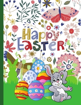 Paperback Happy Easter: Coloring book for kids cut and paste workbook for Toddlers and preschool Book