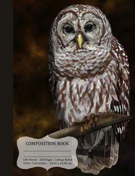 Paperback Barred Owl Composition Notebook, College Ruled Book