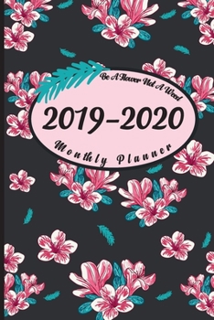 F4 Monthly Planner Red White Flowers: Two Year - Monthly Calendar Planner 6 x 9’’ | 24 Months For Academic Agenda Schedule Organizer