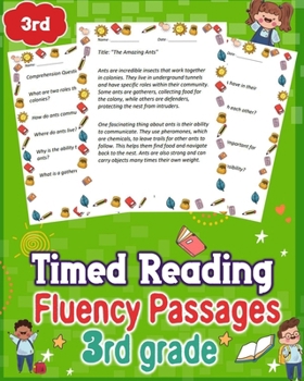 Paperback Timed Reading Fluency Passages 3rd Grade: Enhance 3rd-grade reading skills with timed fluency passages. Engaging practice for improved comprehension Book