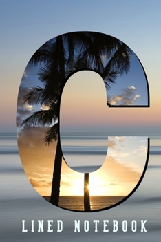 Monogram Letter C Notebook with Beach Sunset Design: Personalized notebook for notes and reminders