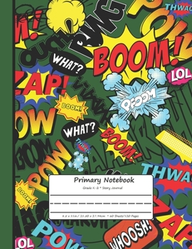 Primary Notebook: Notebook with Dotted Lined Sheets, Dark Green Edition (120 Pages, 8,5” x 11") (Handwritting)