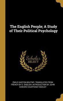 Hardcover The English People; A Study of Their Political Psychology Book