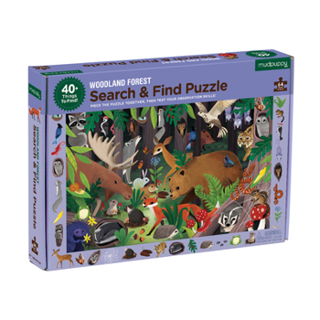 Mudpuppy Woodland Forest Search and Find Puzzle, 64 Pieces, 23”x15.5” – for Ages 4-7 - Colorful Illustrations of Animals, Insects, Plants Found in The Forest, Multicolor (9780735355798)