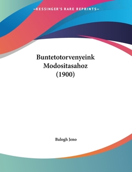 Paperback Buntetotorvenyeink Modositasahoz (1900) [Hebrew] Book