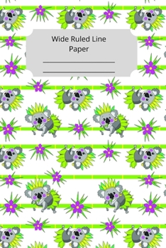 Paperback Cute Baby Koala Theme Wide Ruled Line Paper Book