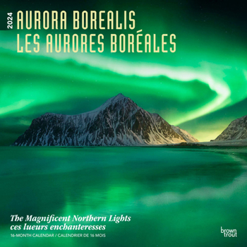 Calendar Aurora Borealis Les Aurores Boréales 2024 Square English French Foil Book