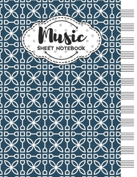 Paperback Music Sheet Notebook: Blank Staff Manuscript Paper with Geometric Themed Cover Design Book