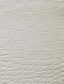 Notebook: Classic White Alligator Skin Style - Embossed Style Lettering - Softcover | 150 College-ruled Pages | 8.5 x 11 size (Leather Style Collection - Journal, Notebook, Diary, Composition Book)