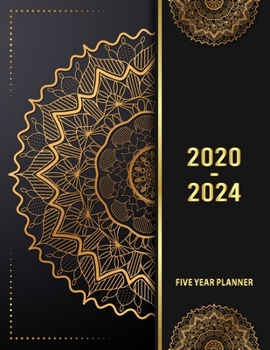 Paperback 5 Year Planner 2020 - 2024: Flower 5 Year Planner Calendar Book 2020-2024 Size 8.5 x 11 Inch Book