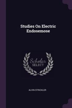 Paperback Studies On Electric Endosemose Book