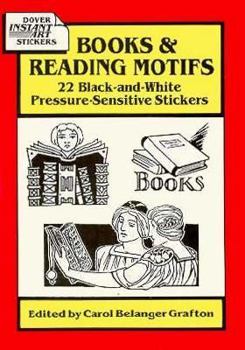 Paperback Books & Reading Motifs: 22 Black-And-White Pressure-Sensitive Stickers Book