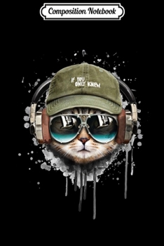 Composition Notebook: Funny DJ Cat Wearing Sunglasses Listening to Music Journal/Notebook Blank Lined Ruled 6x9 100 Pages