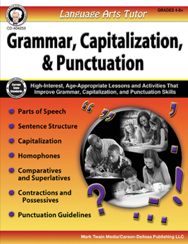 Paperback Language Arts Tutor: Grammar, Capitalization, and Punctuation, Grades 4 - 8 Book