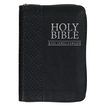 Imitation Leather KJV Mini Pocket Edition: Zippered Black Book