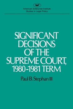 Paperback Significant Decisions of the Supreme Court, 1980-1981 Term Book