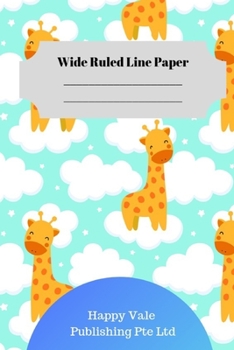 Paperback Cute Giraffe Theme Wide Ruled Line Paper Book