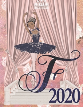 2020 Weekly Planner - Ballerina Princess Monogram Initial Letter “F”: dark skin ballet tutu toe shoes 12-Month Large Print Letter-Sized A4 Schedule ... in USA (2020 Ballerina Princess Dark Skin)